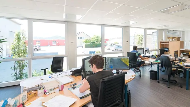 Büro in Modulbauweise Innenansicht