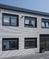 Zweigeschossige Bürocontaineranlage mit Außentreppe