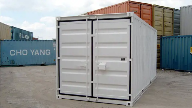 Lagercontainer Seecontainer weiß Losberger Modular Systems