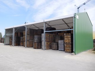 Auvent de stockage bi-pente acier